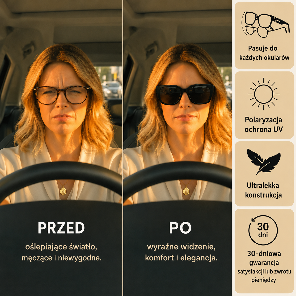 Okulary nakładane na inne okulary dla kobiet